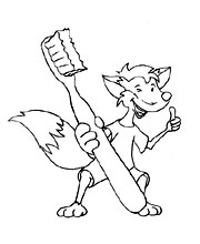 Malvorlage Wurm mit Dentifuchs